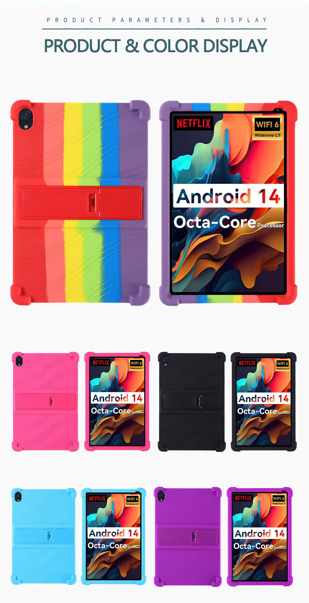 Silikonhülle für URAO C107 HiGrace C107 10,1 Zoll Tablet, stoßfeste Schutzhülle, TPU-Ganzkörper-Fallschutz – Detail 9