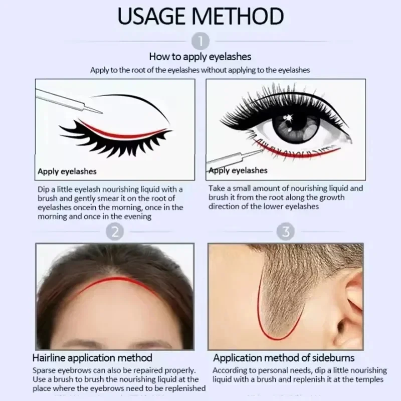 Augenbrauenwachstumsserum, Wimpern-Haarwachstum, Anti-Haarausfall-Produkt, verhindert Haarausfall, volleres, dickeres, verlängertes Augenbrauen-Make-up