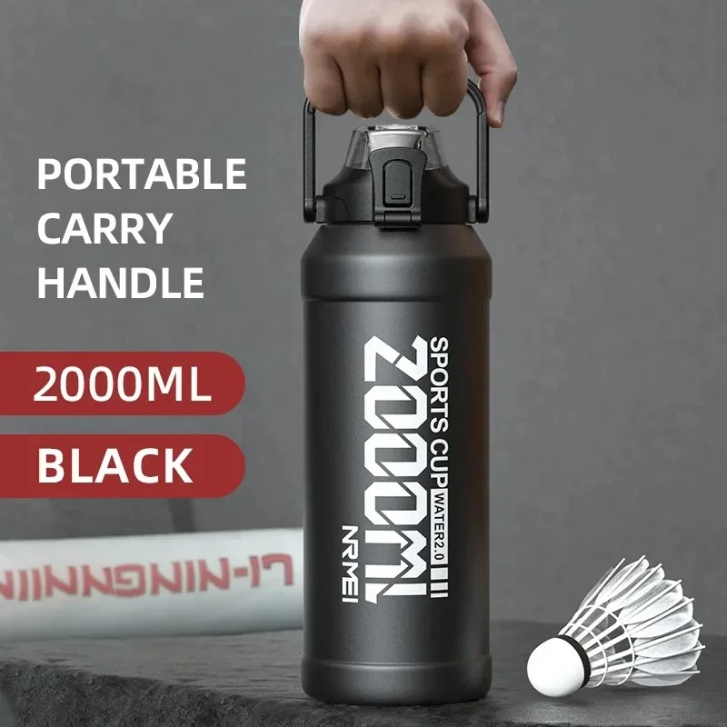 【Best Sale】2L Thermal Water Bottle Insulated Mug Vacuum Tea Water Bottle Stainless Steel Coffee Bottle Portable Fitness Water Bo