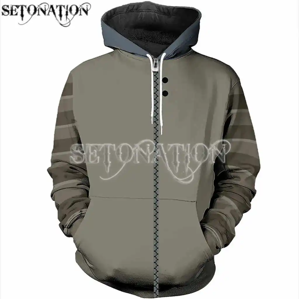 Ticci Toby-3D Hoodies com zíper impressos para homens e mulheres, jaqueta elegante, mangas compridas, Dropshipping