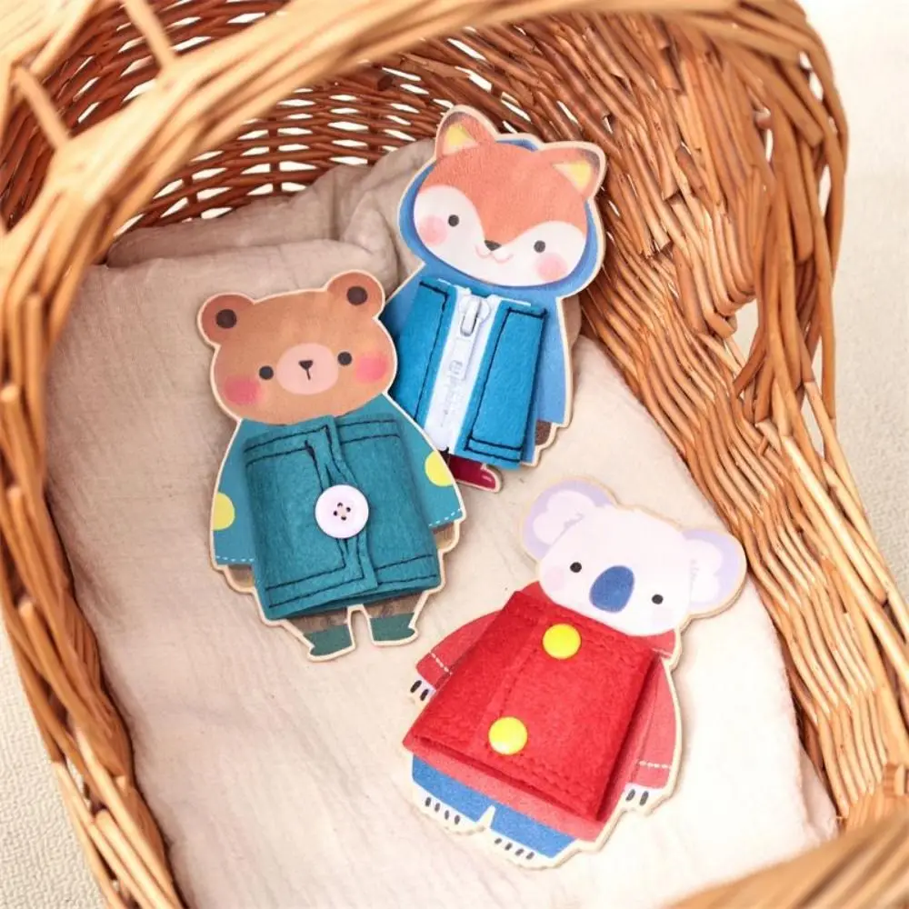 

Wearing Clothes Montessori Button Zipper Animal Early Education Hand Exercise Cognitive Learning Busy Board Home Teaching