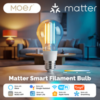 MOES Tuya Matter E27 7W Smart LED Filament Bulb 806Lm Dimmable 2700K-6500K Adjustable White Voice Control Alexa Google Home