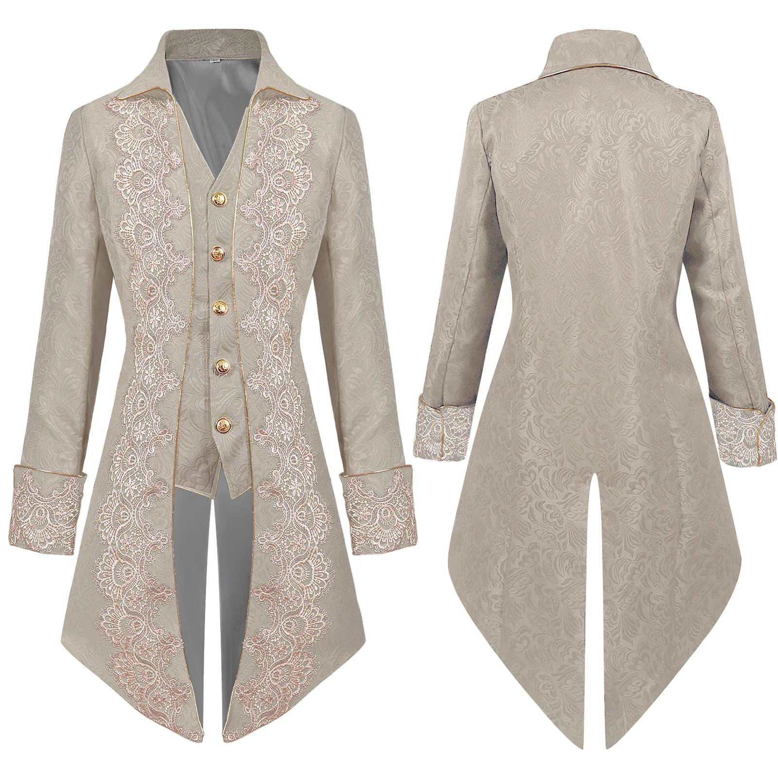 

Средневековые готические праздничные костюмы в стиле стимпанк, костюмы на Хэллоуин, однобортные однобортные куртки с длинным рукавом и пуговицами, 2025 г.