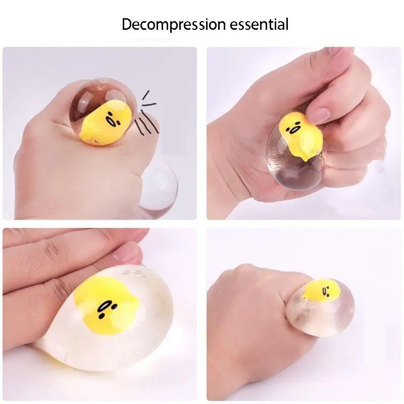 Sanrio Gudetama Cute Cartoon Egg Stress Reliever Squeeze Toy Doll Transparent Vent Ball Anime Peripherals Child Festival Gift