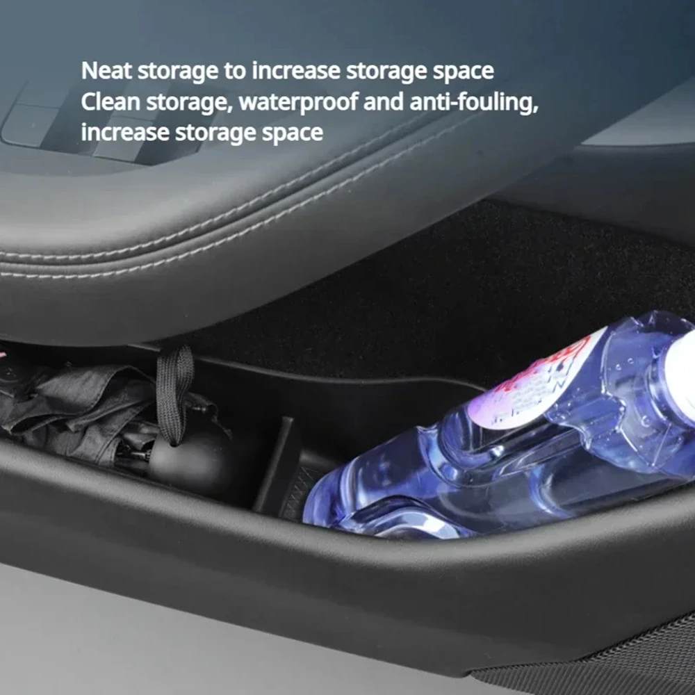 4PCS Car Door Side Storage Box For Tesla New Model 3 Highland 2024 Door Armrest Umbrella Trash Can TPE  For Model 3+ Accessories