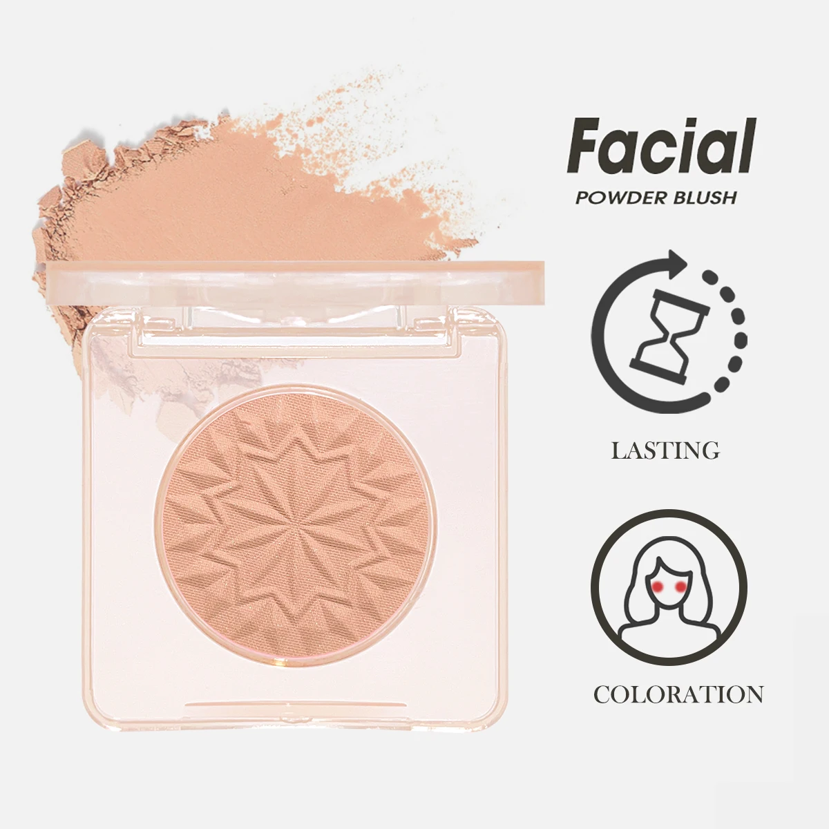 Rose Pink Matte Blush — Starlight Single Shade, Matte Glow, Easy Blend, Long-Lasting Waterproof for Xmas & Winter