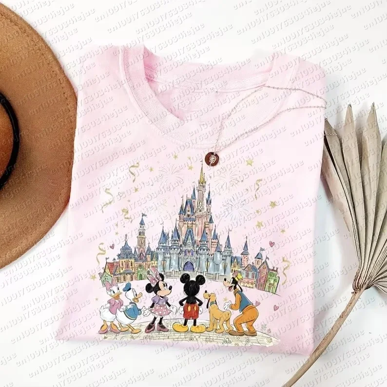 2026 Mickey and Friends Magical Cotton Shirts, Happiest Place on Earth Tee, Magical Castle Mouse Shirt, Family Vacation Shirt view 3