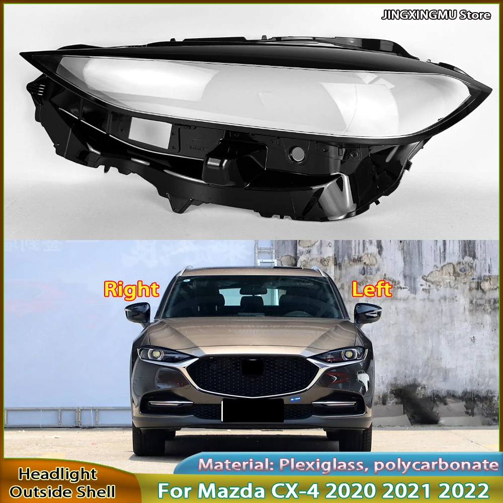 

For Mazda CX-4 2020 2021 2022 Car Accessories Headlight Cover Shade Headlamp Shell Transparent Lampshade Lens Plexiglass