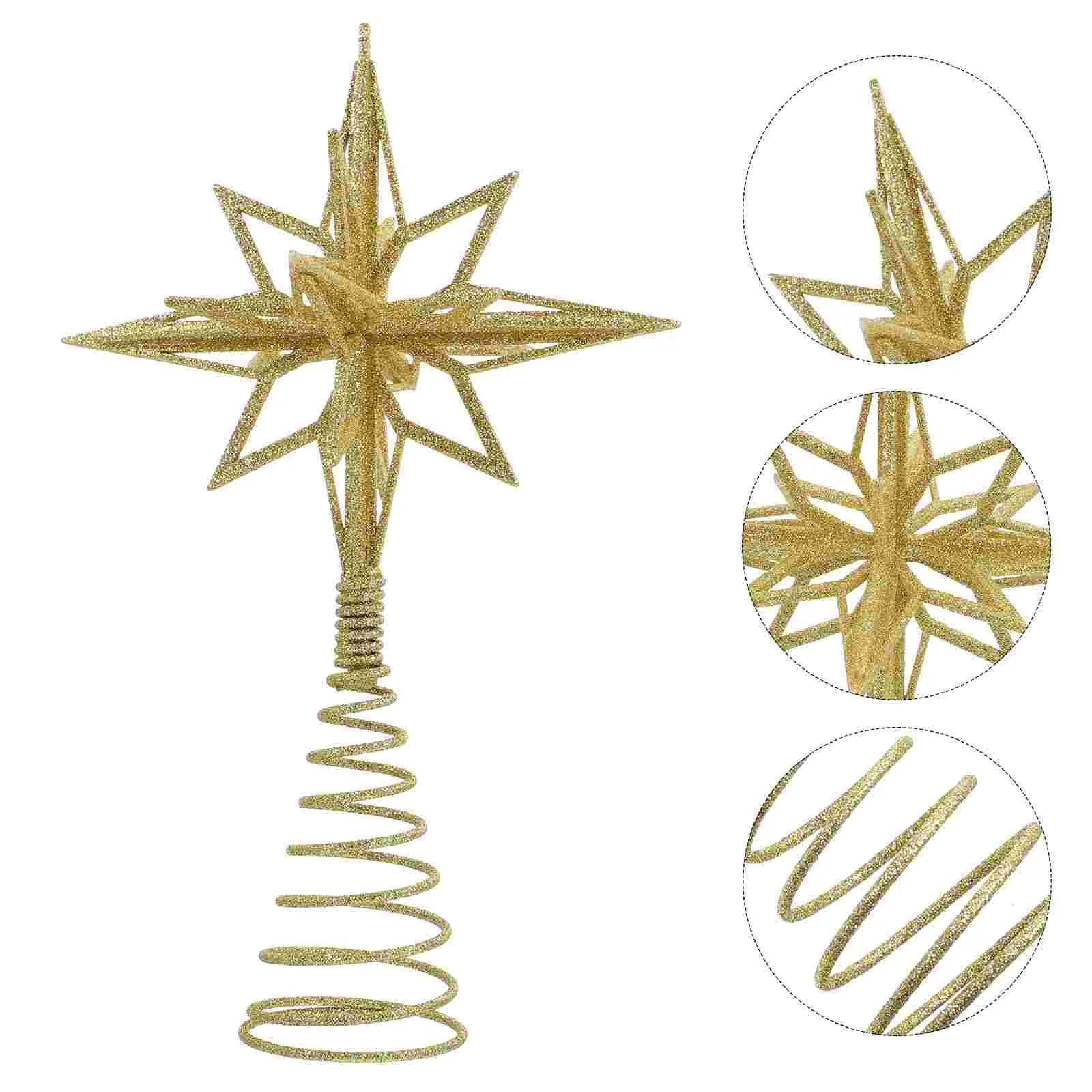 

Christmas Tree Top Star Outdoor Decor Decorations Festival Treetop Lantern Topper Ornament Iron