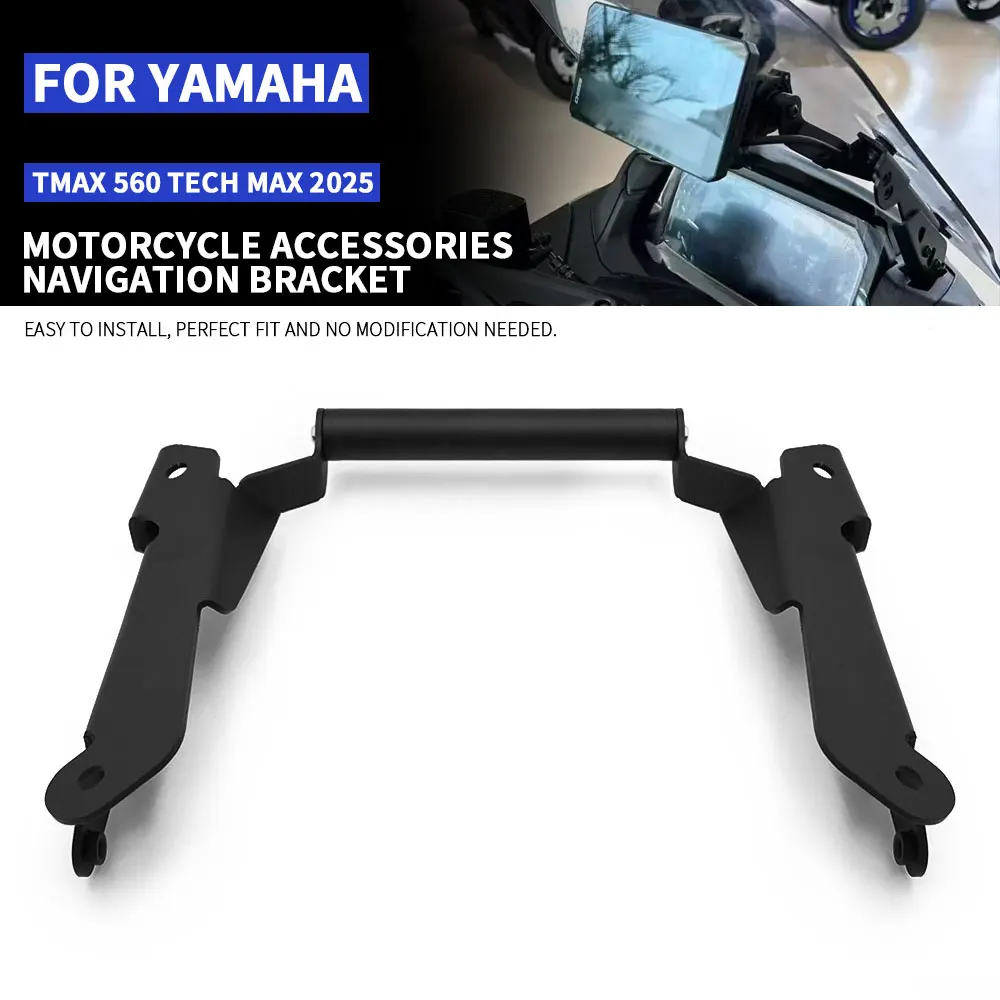 

For YAMAHA TMAX-560 T-max 560 TECH MAX 2025 Motorcycle Phone Holder Stand GPS Navigation Plate Mount Bracket Extension Holder