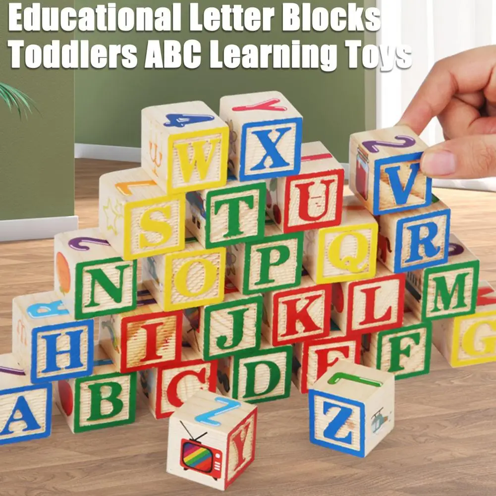 Set di apprendimento dell'alfabeto Set di giocattoli educativi in legno con scatola di immagazzinaggio per bambini in età prescolare Apprendimento dei numeri di lettere ABC