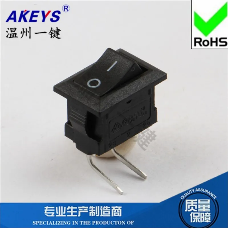 10pcs KCD11-101L boat switch Card position pure copper rocker Bevel all black Copper feet and two feet 2 files 10*15