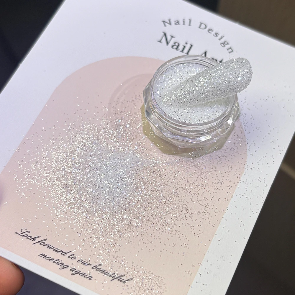 1.5g/병 화이트 스노우플레이크 슈가 네일 파우더 바다 반짝이 소금 크리스탈 다이아몬드 피그먼트 더스트 DIY 겨울 크리스마스 매니큐어 장식