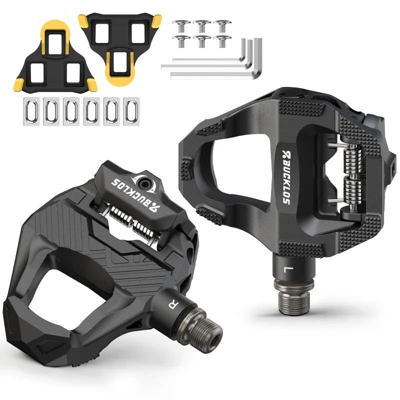 BUCKLOS PD-R685 Rennradpedale aus Kohlefaser, Dual-Clipless Flach- und Klickpedale mit gedichteten Lagern, 9/16 Zoll Pedale für Shimano SPD-SL – Detail 10