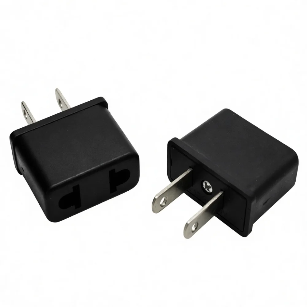 US To EU Plug Adapter Travel Converter Wall Socket Power Charger Connector All Copper Pins High Efficiency Compact