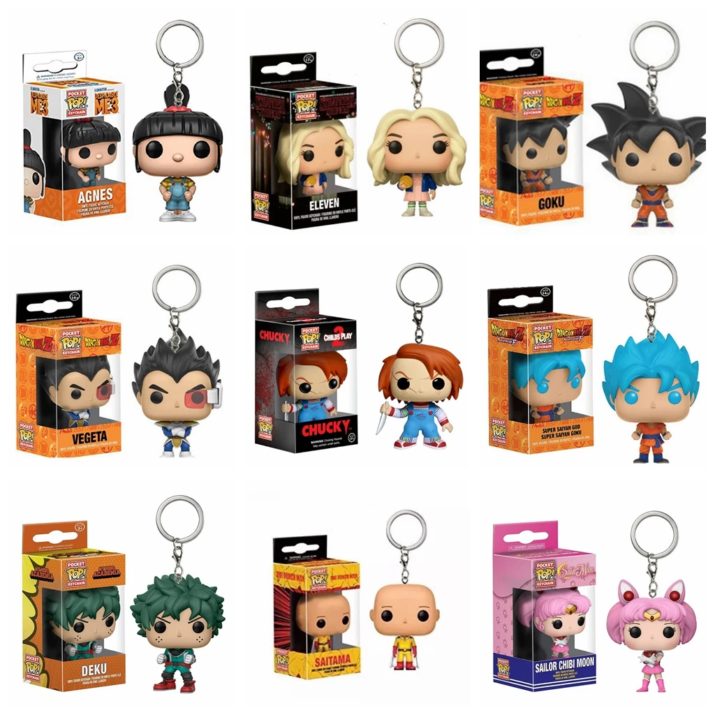 سلسلة مفاتيح شخصية Funko Pop-act للأطفال ، قصة لعبة ، جدار التوابع ، كرة التنين ، ناروتو ، قطعة واحدة ، مجمدة ، جديدة ، هدايا