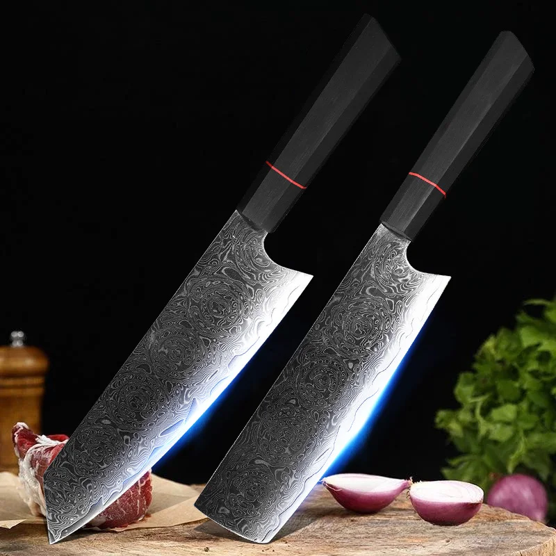 Cuchillo para cortar carne, cocina profesional, cuchillo de Chef, mango de madera, cuchillo japonés de acero damasco, fruta, pescado, carnicero, cuchillo para deshuesar