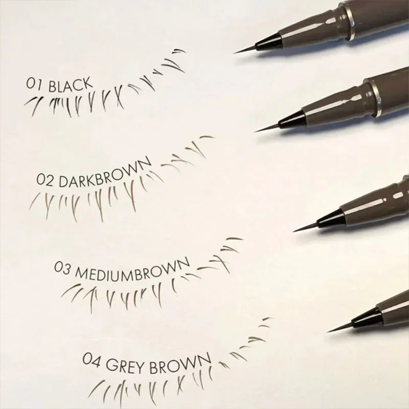 Penna per Eyeliner liquido opaco 4 colori testa Ultra-fine impermeabile Lasting baco da seta inferiore Eyeliner per ciglia trucco ad asciugatura