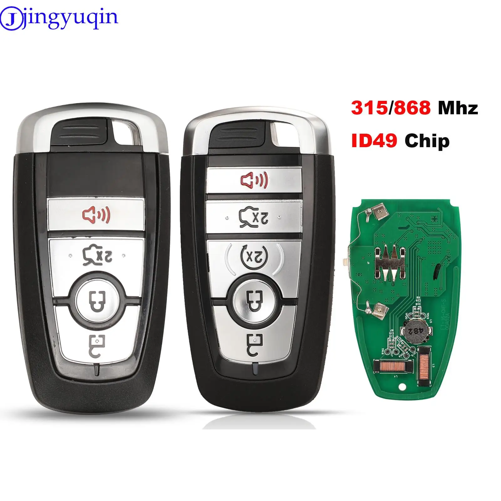 

jingyuqin 4/5 Buttons 315/868 Mhz ID49 Chip Remote Smart Prox Car key For Ford Fusion Explorer Edge