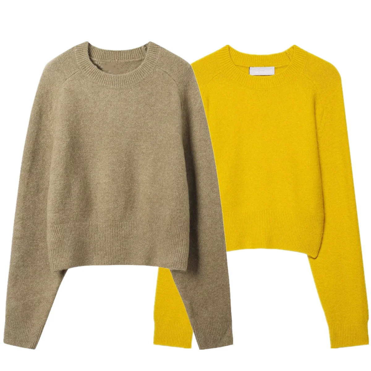 

Dave&Di Women's Sweater Woman Clothing Woman Clothes High Street Fashion Round Neck Short Tops Soft Knitwear Sweater