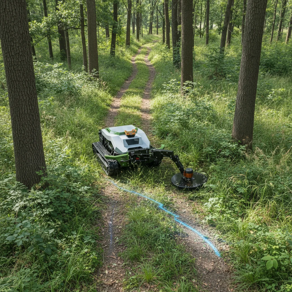 

Electric Start RC Tracked Crawler Mower All Terrain Slope Lawn Mower Grass Cutter Garden Farm Landscaping Tool