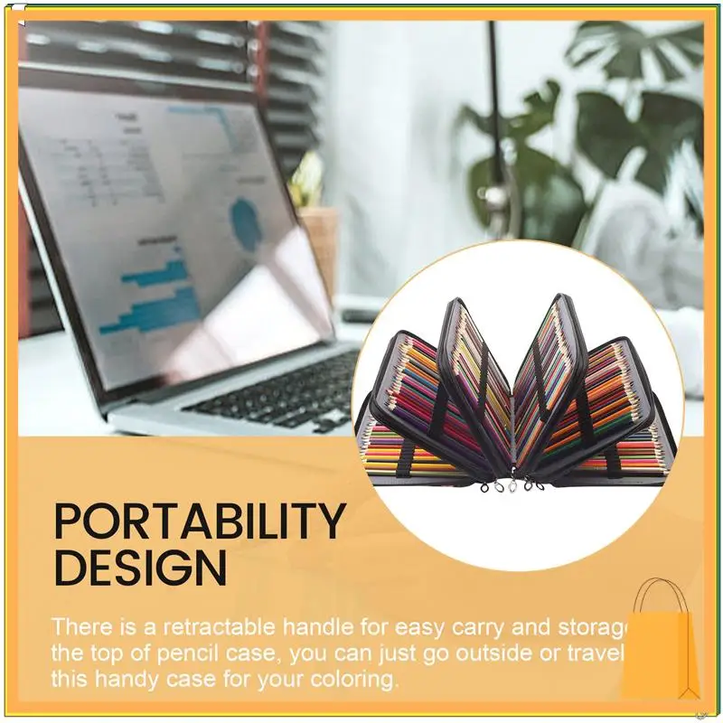 L53A-250 スロット色鉛筆ケースオーガナイザージッパー付き大容量ペンホルダーバッグ学生やアーティストのための