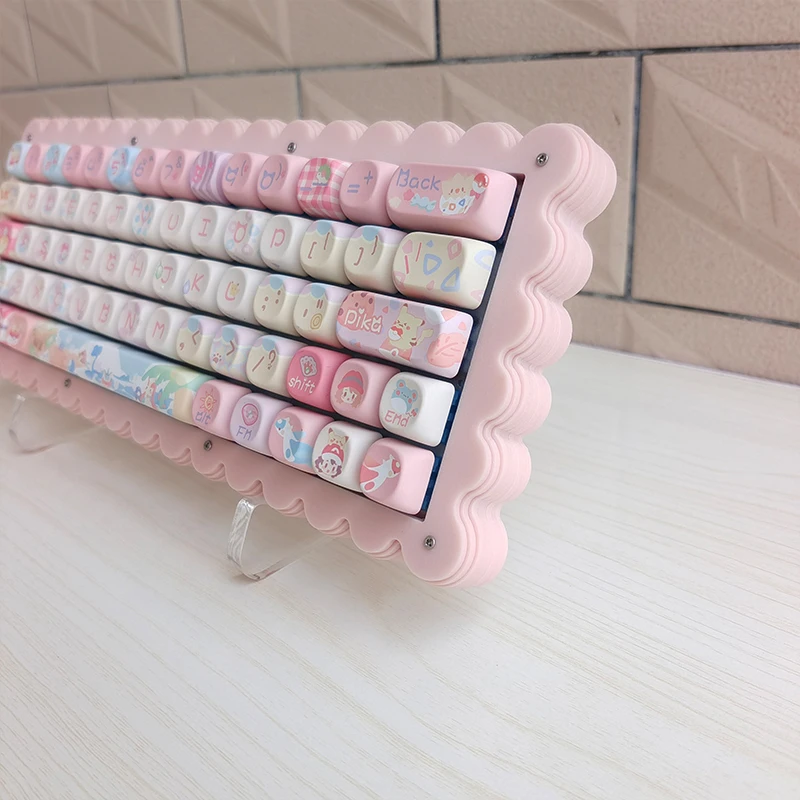 MiFuny Wireless Mechanical Keyboard Acrylic Butter Stacking Kit Tri-mode Gasket Hot-Swap RGB Custom Cute Girl Gaming Keyboard