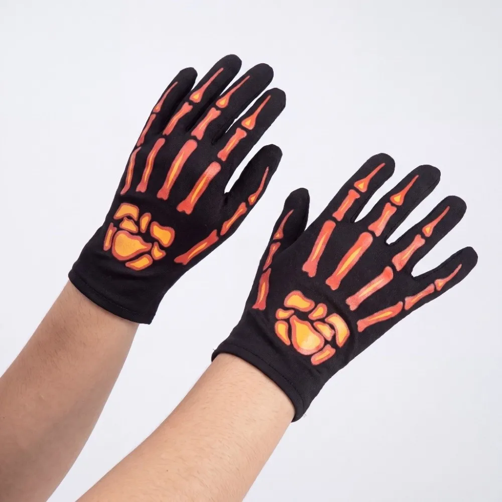 Full Finger Halloween Gloves Cosplay Prop Glowing Gloves Skeleton Claw Gloves Hand Warmers Windproof Halloween Bone Claw Gloves