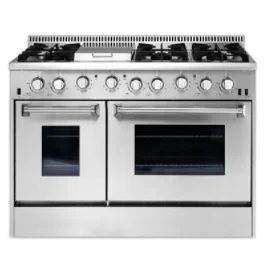 Stainless Steel Gas Cooking Range Heavy Duty Continuous Cast Iron Cooking Grates Gas Cooker With Oven And Grill