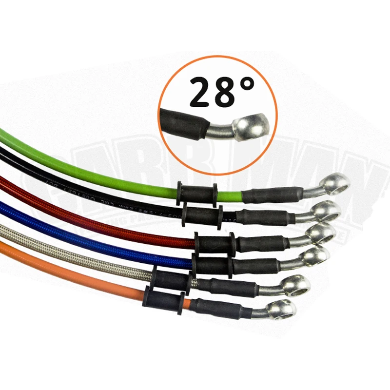 1600mm/1700mm/1800mm/1900mm 28° Universal Motorcycle Braided Brake Hose Hydraulic Brake Line Clutch Oil Hose Line For Dirt Bike