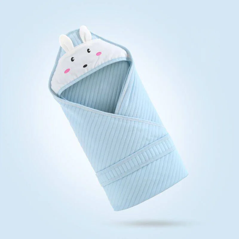 

Милый однотонный детский спальный мешок с кроликом, теплый спальный мешок для новорожденных, универсальный детский спальный мешок с капюшоном на четыре сезона