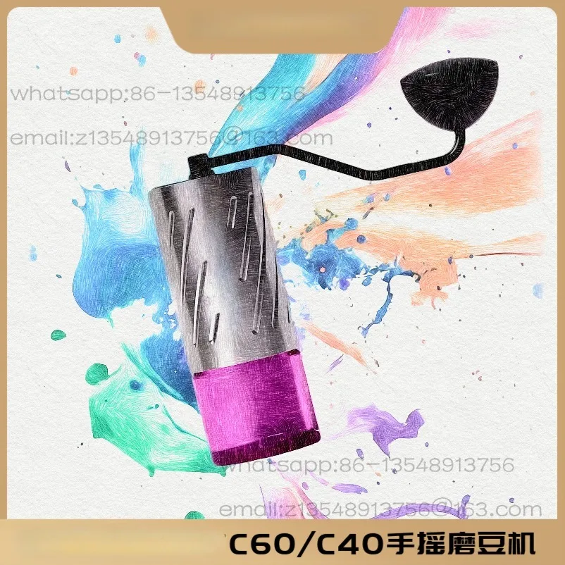 C60 Hand Grinder, High Nitrogen Alloy Stainless Steel Coffee Bean Grinder