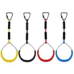 Barra trapecio resistente para niños, anillos de gimnasio para dominadas, colorido patio trasero, guerrero al aire libre, curso de obstáculos, Kit Slackline