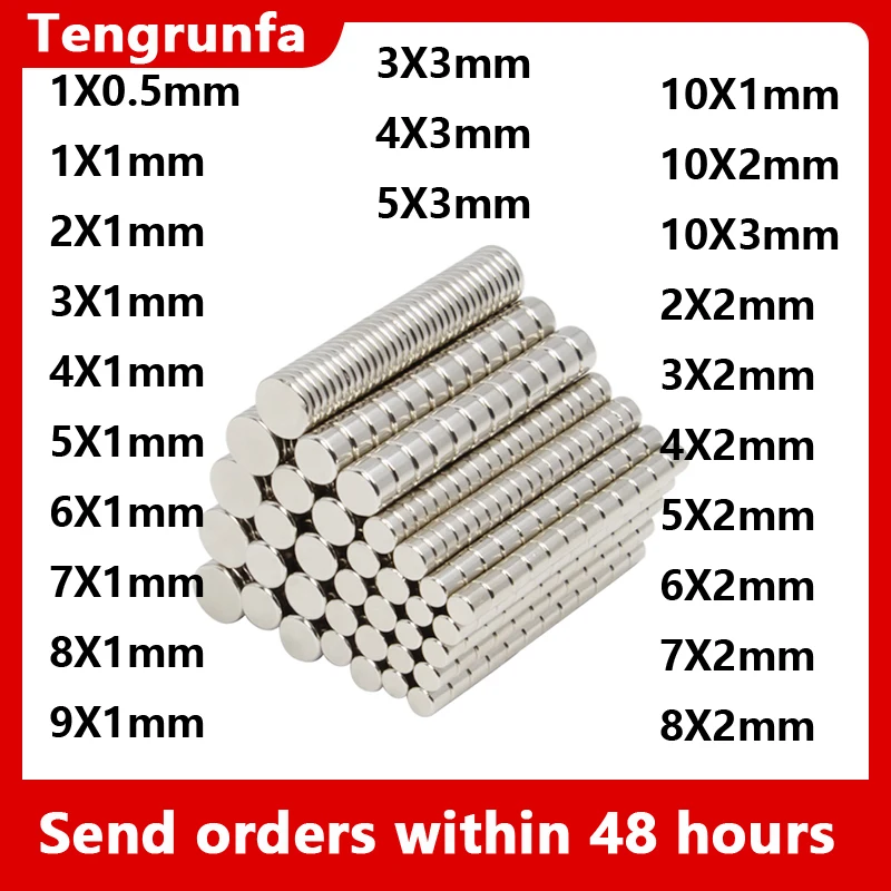 Round Micro Magnets 1x0.5 1x1 2x1 3x1 4x1 5x1 6x1 7x1 8x1 10x1 Mm Refrigerator Magnet 2x2 3*2 4*2 5*2 6*2 7*2 8*2 10*2 10*3 Mm