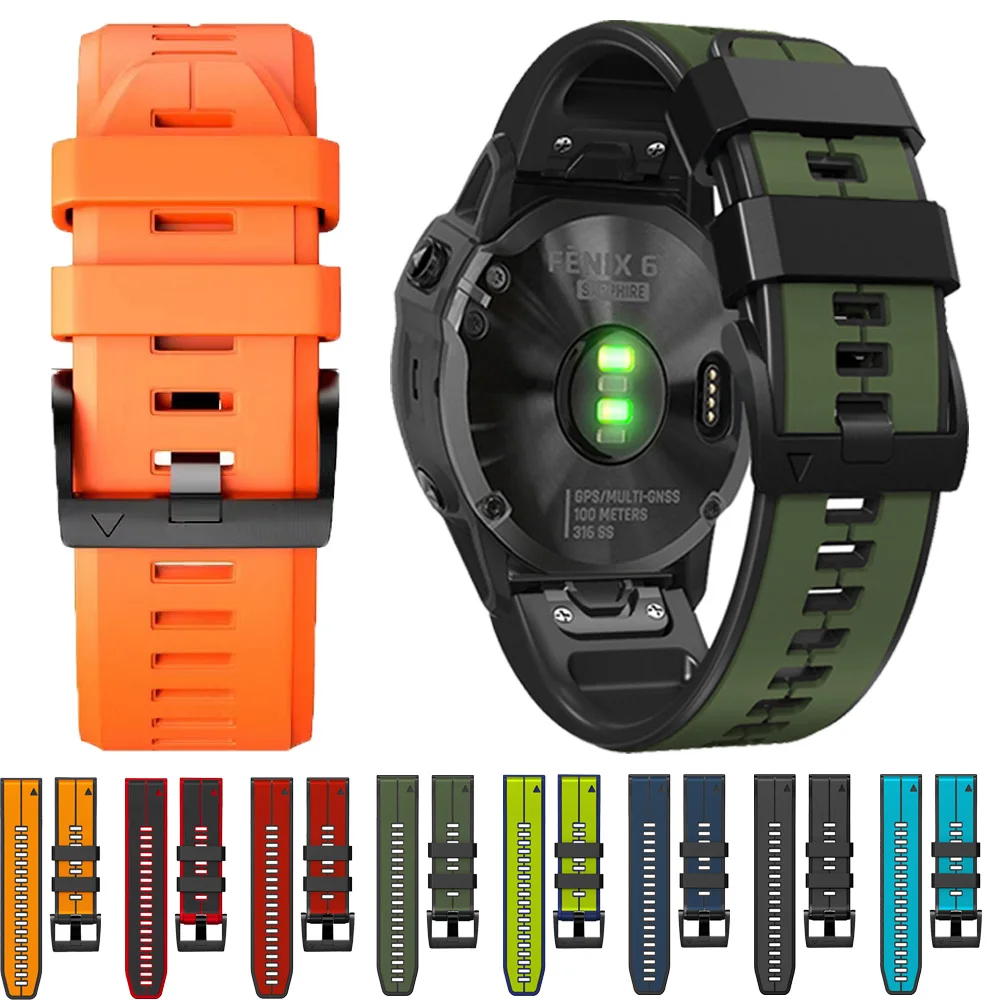 

QuickFit Silicone Strap for Garmin 22mm 26mm Fenix 8 E 7 7X 6 6X Pro/Epix Pro Gen 2 47mm 51mm 5XPlus Enduro 3 Tactix 7 Watchband