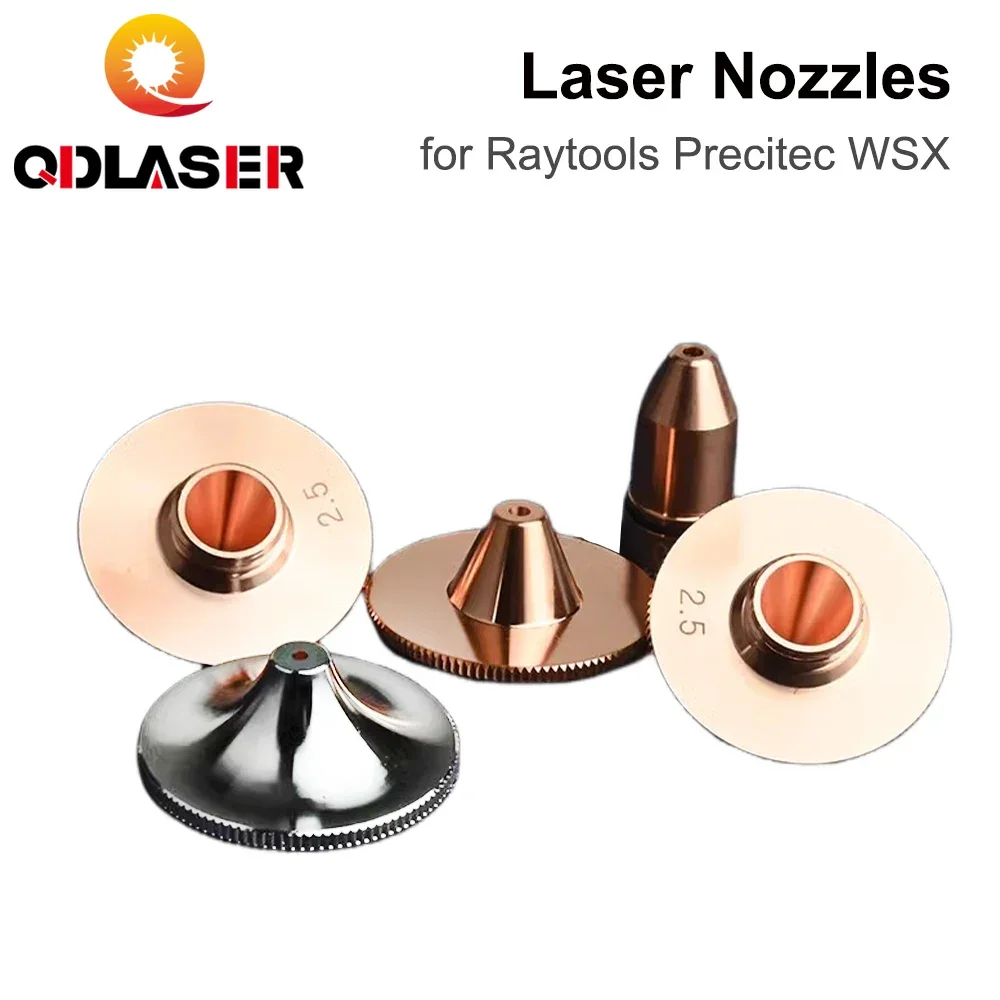 Laser Nozzle for Raytools Precitec WSX Fiber Cutting Machine 1.5 Single Double Layer Dia.28mm Caliber 0.8-6.0mm Chrome Plated