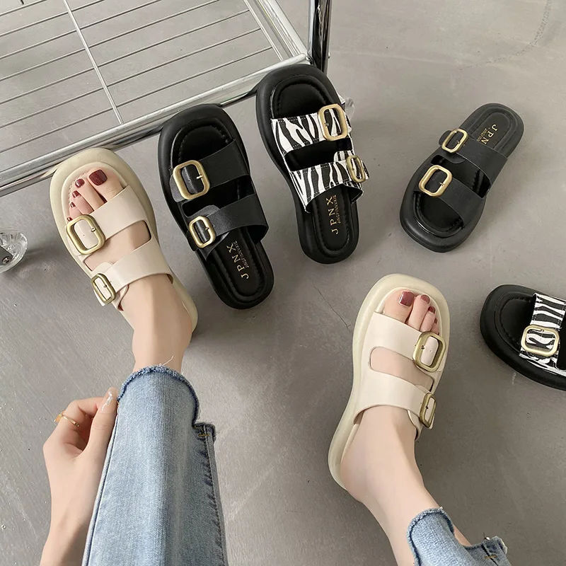 Rubber Flip Flops Med Shoes Woman 2024 Slippers Casual Pantofle Platform Lady Hawaiian Luxury Flat New Girl  Slides Scandals Fas