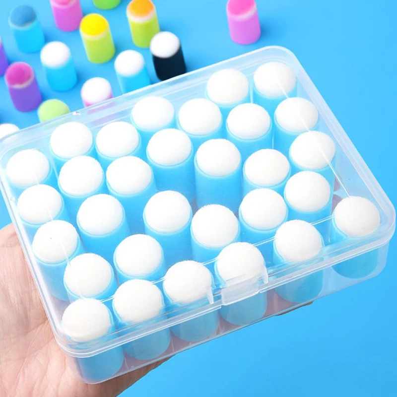 Губка для рисования пальца, пена для краски для лица, 32 шт., набор для рукоделия, губка для рисования тела, малярный мел