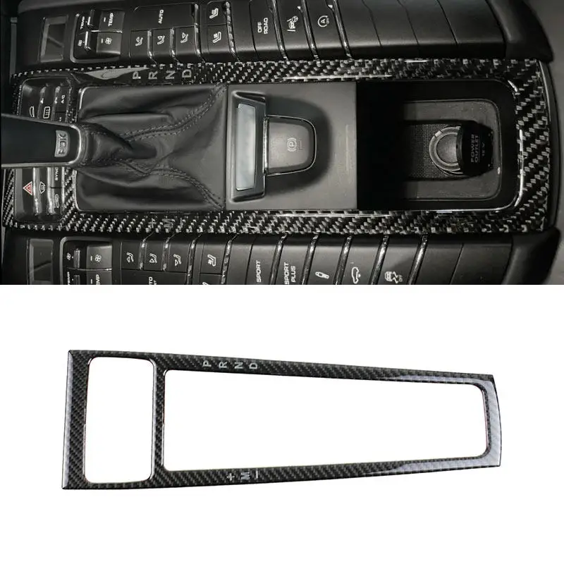For Porsche Macan 2014 2015 2016 2017 2018 2019 Carbon Fiber Car Center Console Gear Shift Panel Frame Cover Protective Trim