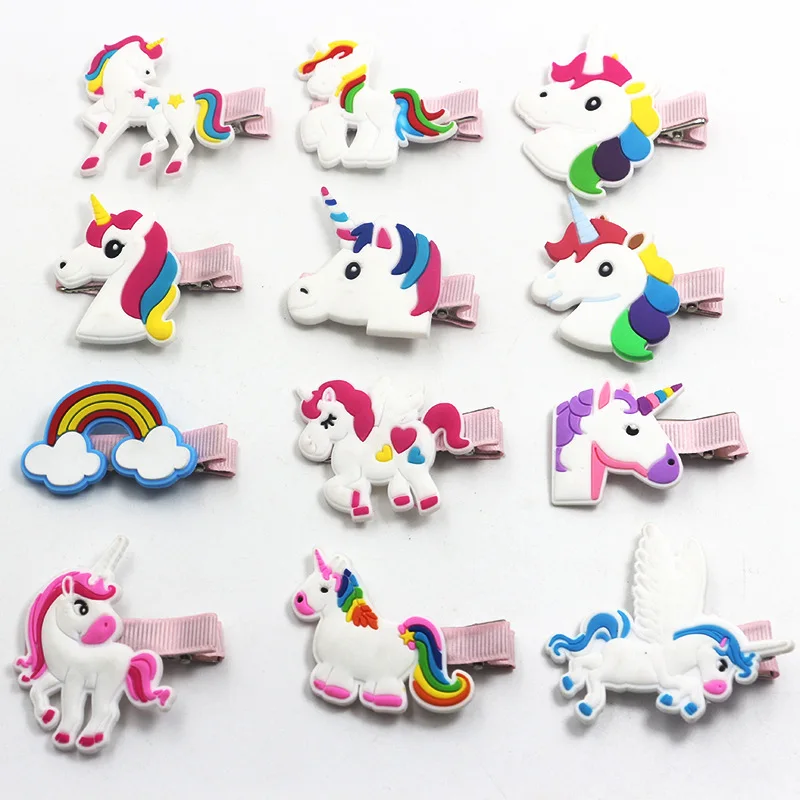 

Unicorn Hair Clips for Girls Kids Hair Accessories Cute PV Hairpins