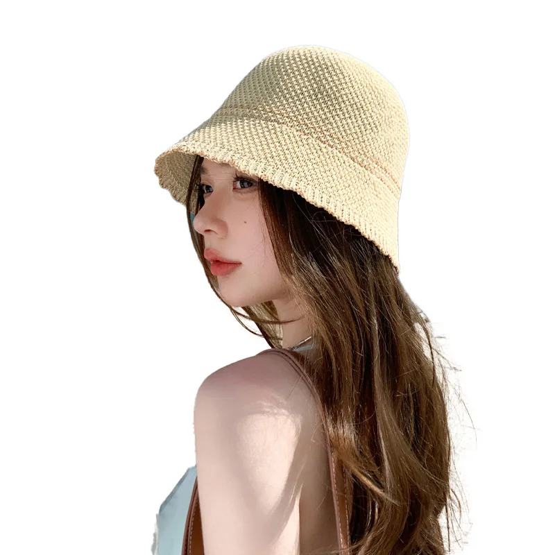 

Summer hollowed out fisherman hat female breathable hat thin anti ultraviolet sun visor fashionable basin hat Bucket Sun Hat