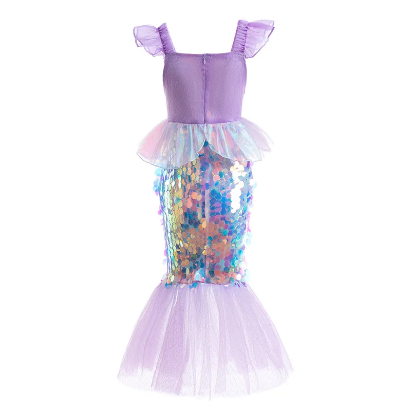 2023 Princess Little Mermaid Ariel Dresses For Baby Girls Birthday Party Carnival Kids Cosplay Mermaid Costumes Prom Clothing