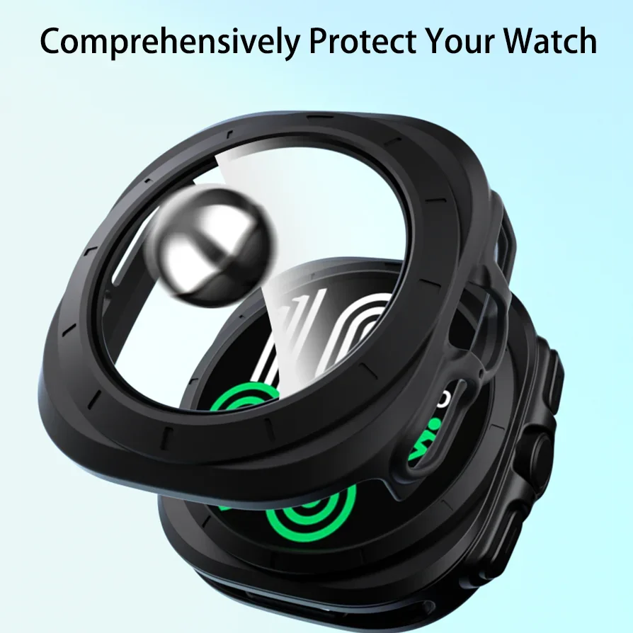 Vidro e Case para Samsung Galaxy Watch, Acessórios iWatch, Capa Protetora de Tela, 7 Ultra, 47mm