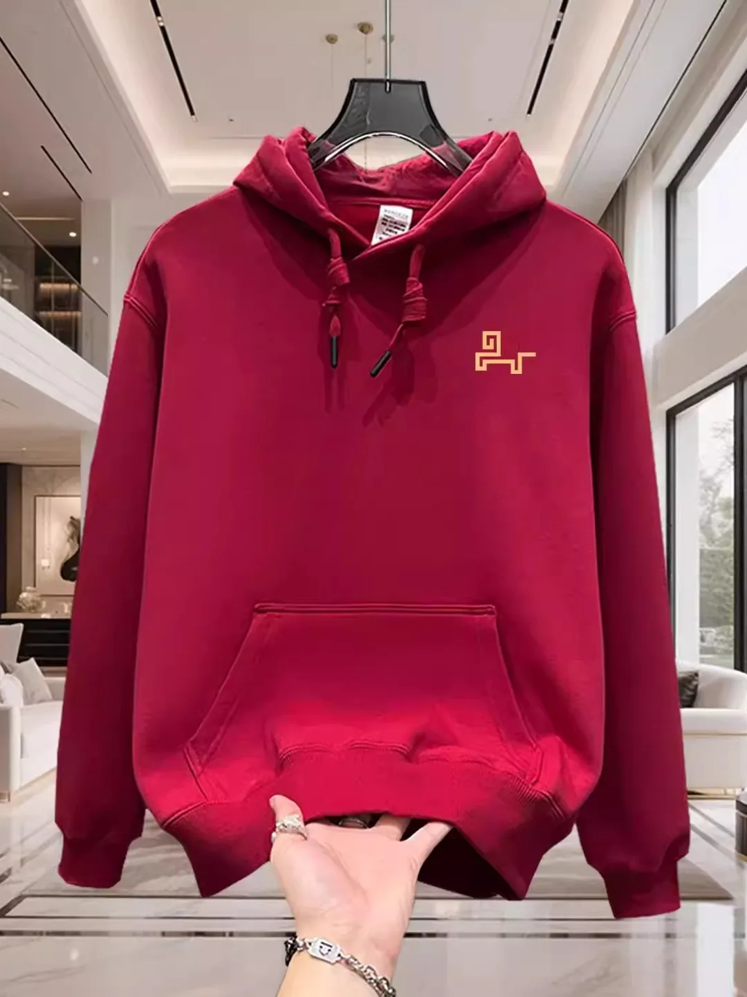 

Худи большого размера с абстрактным принтом 300 Pou, лимитированная серия, весна-осень, повседневный модный стиль