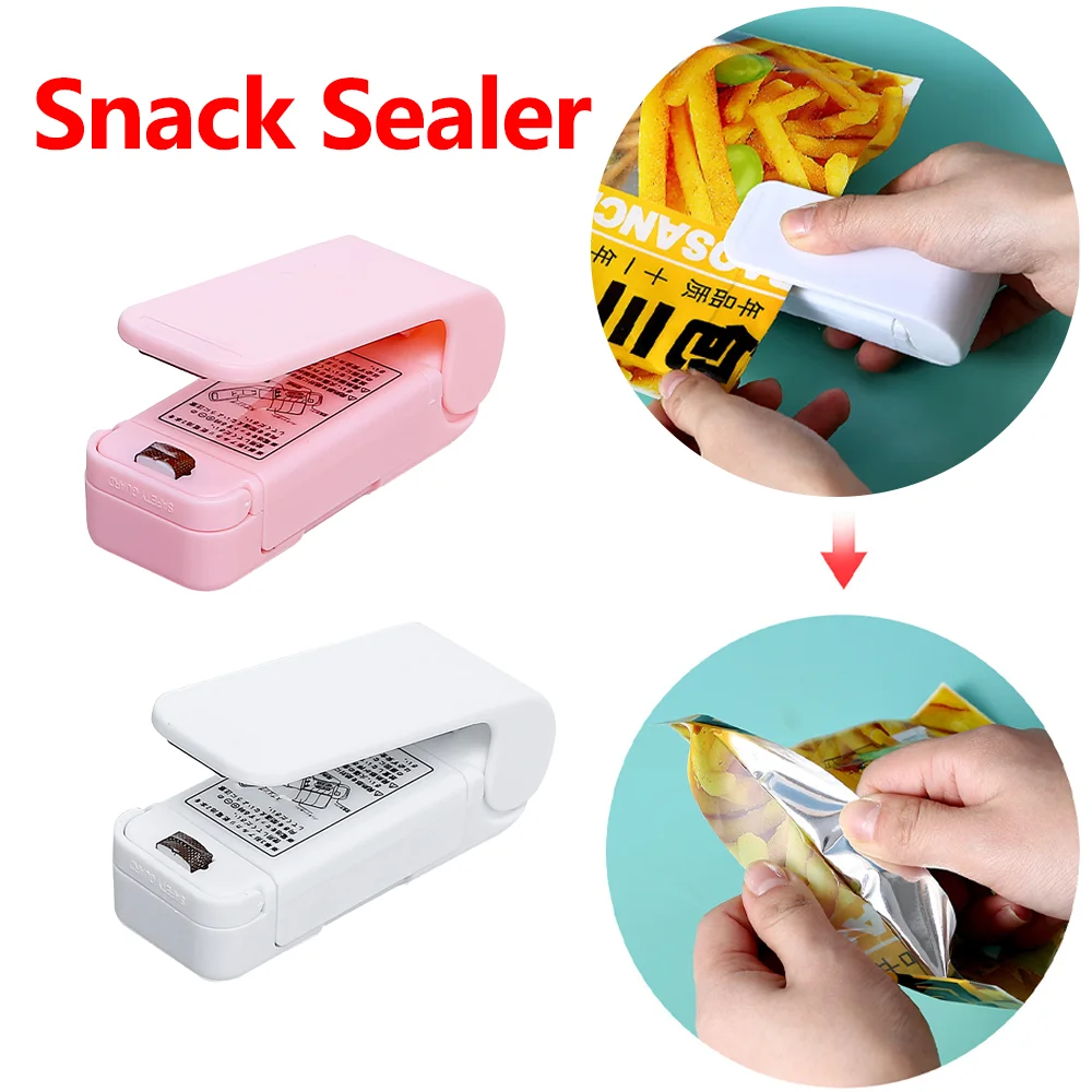 Mini sellador portátil de bolsas de calor para el hogar, máquina de sellado de bolsas de plástico para aperitivos y alimentos, máquina selladora de bolsas de almacenamiento de cocina para embalaje de alimentos