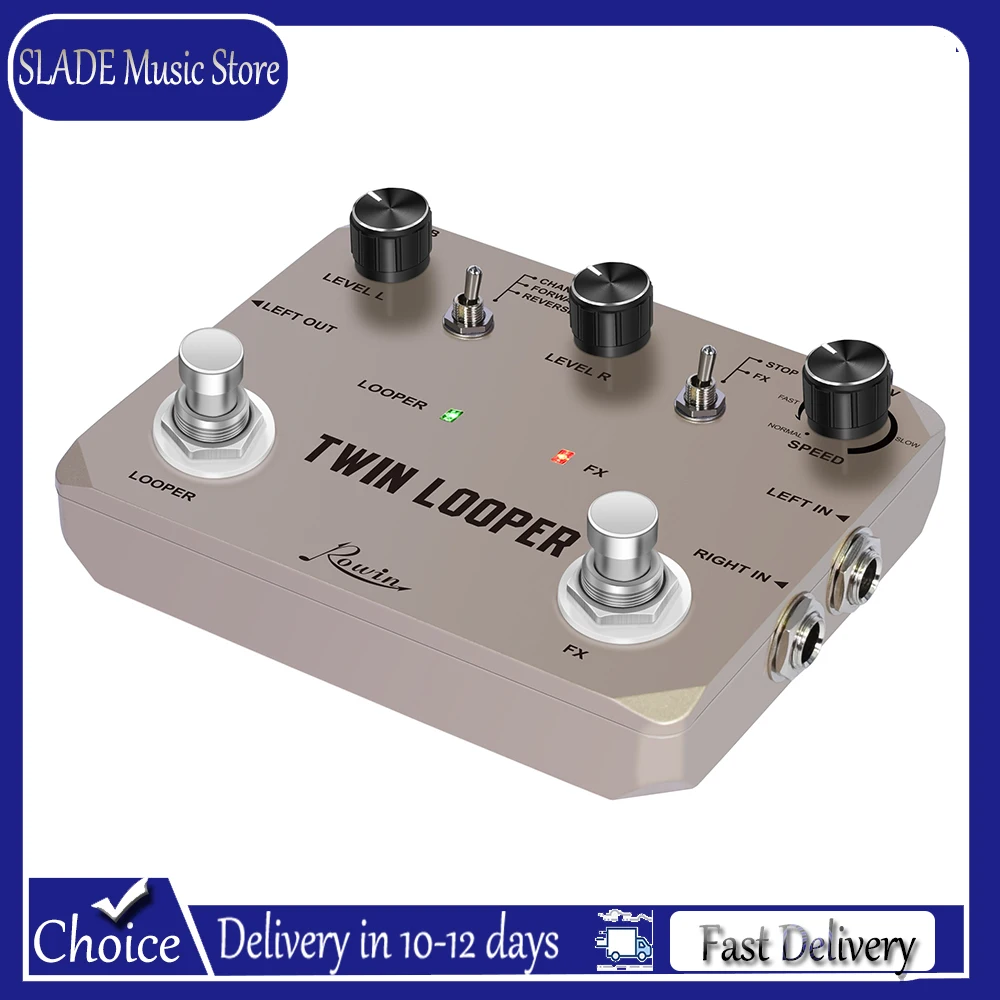 

Rowin LTL-02 Twin Looper Pedal Upgrades Looper Pedals For Electric Guitar 10 Min Looping Unlimited 11 Types Undo/Redo Function