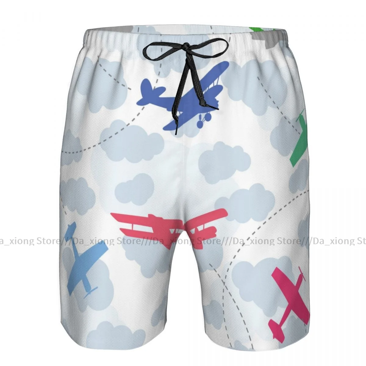 Men's Beach Short Swim Shorts Cute Airplanes In The Clouds Surfing Sport Board Shorts Swimwear