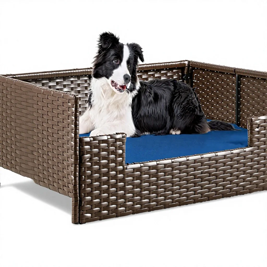 *Hot-Sale Rattan Dog Sofa Bed Set Cushion Water Resistant Indoor Outdoor Large Medium Small Dogs Cats