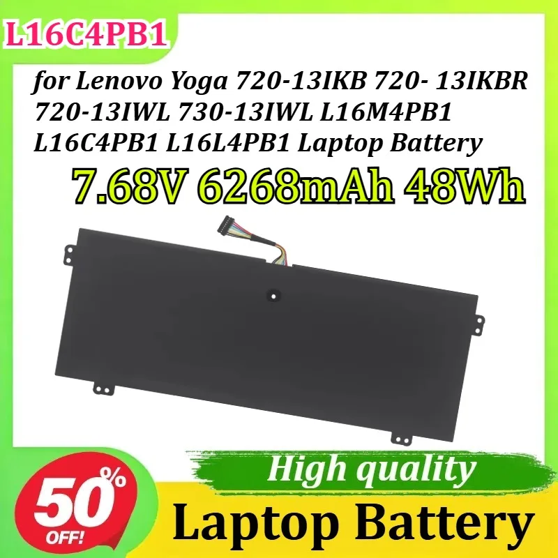 

L16C4PB1 7.68V 6268mAh 48Wh for Lenovo Yoga 720-13IKB 720- 13IKBR 720-13IWL 730-13IWL L16M4PB1 L16C4PB1 L16L4PB1 Laptop Battery