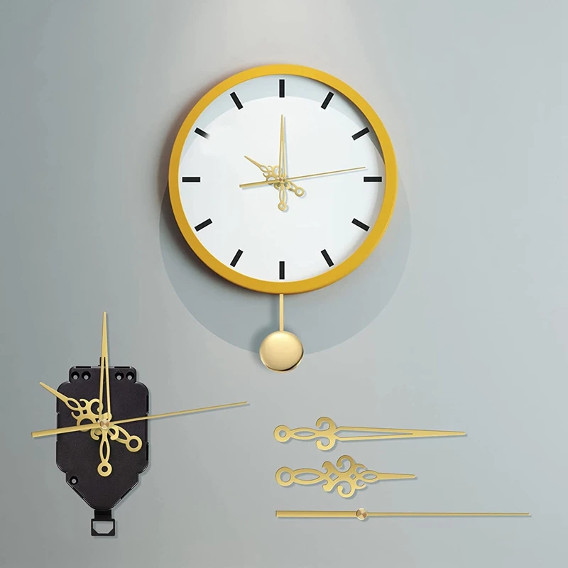 ●Wall Silent Pendulum Quartz Clock Movement, Pendulum Clock Mechanism Parts Motor Replacement DIY Repair Parts